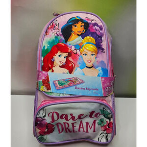 Disney 2pc Oxford Sleeping Bag Kit with Cinderella, Belle, Ariel,  Rapunzel NWT